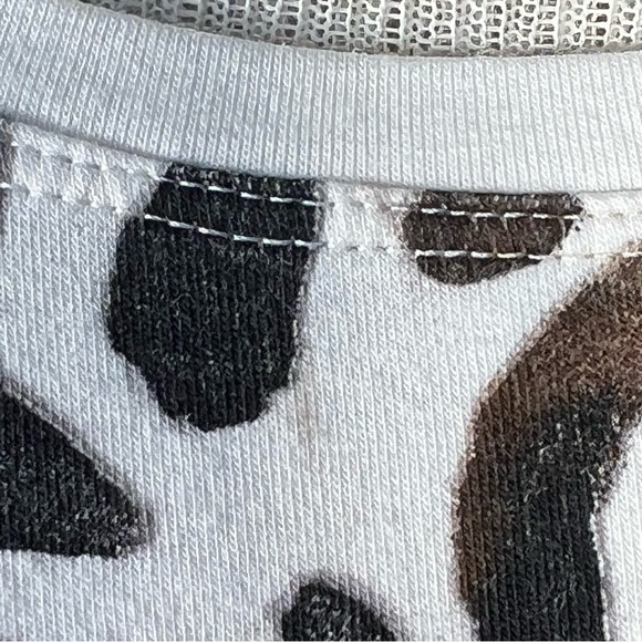 Zenergy by Chico’s Ivory Animal Print 3/4 Sleeve Scoop Neck Top Size 2=Large - Picture 10 of 11